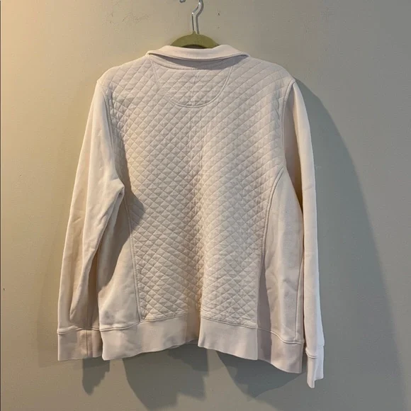 L.L. Bean Women's Cream Quilted Sweatshirt size XL - Picture 3 of 3